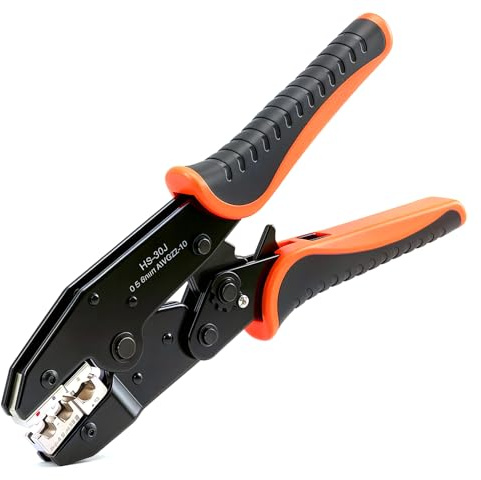 Aoyfuwell Insulated Wire Terminal Crimping Tool, 0.5-1.5/1.5-2.5/4-6mm²(A.W.G. 22-10) Ratchet Crimpers, Ferrule Crimping Tool for Electrical Cable Lug, Wire Crimping Tool for Wiring Repair
