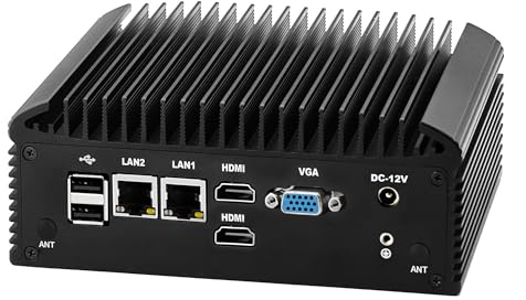 MNBOXCONET Industral Mini PC Fanless Low Power N100, Micro Embedded PC DDR4 16GB RAM 256GB SSD, WIFI/BT, Small Box Computer with 2 x RS232/422/485 COM, 2 x GbE LAN