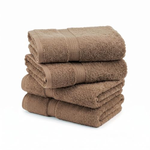 Superior Egyptian Cotton Plush & Absorbent, Hand Towel Set of 4, Latte