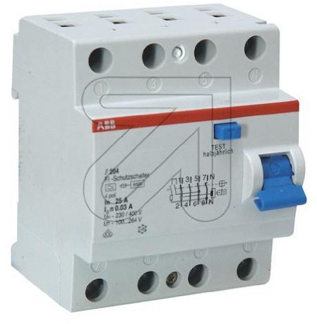 ABB F204 A-40/0.03 Fehlerstrom-Schutzschalter 4P Typ A 30 mA 40 A 2CSF204101R1400