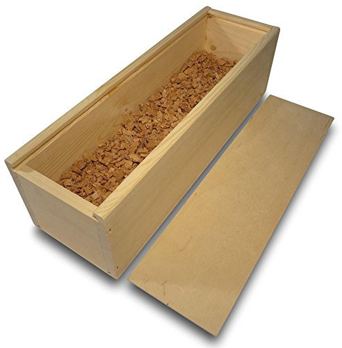 Kork-Deko Weinpräsent/Weinkiste (leer) mit Korkgranulat (Geschenkverpackung Wein, Weinflasche, Weingeschenk, Holzkiste, Weinkassette)