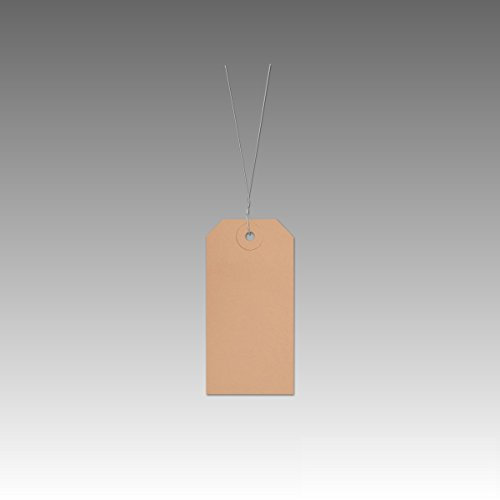 500 Warenanhänger aus Karton 50x100 mm mit Draht 5213010 + 690001 Stückwarenanhänger Hängeetiketten Anhängeetiketten Kartonetiketten