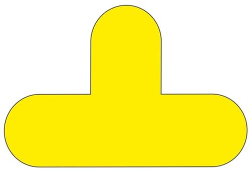 Floor Signals - Floor Adhesive Sign, Warning Stickers, Safety Sign - T - H.200 x W.300 - Pack of 10 - Yellow