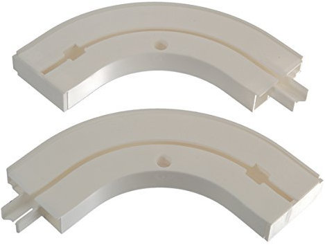 Easy-Shadow Gardinenschiene Vorhangschiene Gardinenbrett vorgebohrt für Deckenmonatge, PVC Kunststoff Weiss - Retouren Rundbogen Links + rechts für 1-läufige Schienen