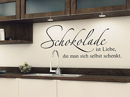 Klebeheld® Wandtattoo Spruch Schokolade ist Liebe, die Man Sich selbst schenkt.