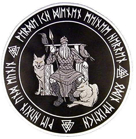Aufnäher Gottvater Odin mit seinen Gefährten, Kreis 26cm
