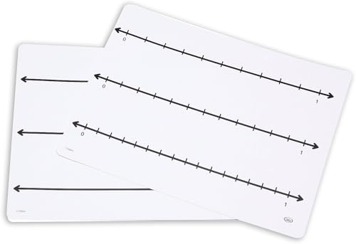 Didax-211769 Write-On/Wipe-Off Fraction Number Line Mats,Multi,11.5 x 12 x .38 inches