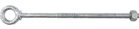 National Hardware N245-183 3260BC Eye Bolt 3/8 in Galvanized Steel Forged Construction Corrosion Resistant Industrial Fastener for Home Farm Builder Applications