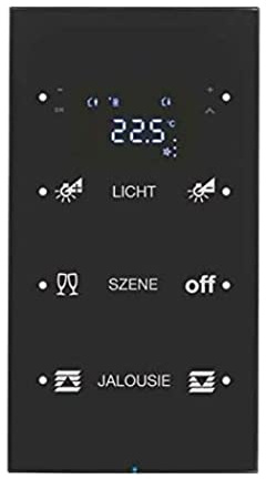 Sensor 3 fases con termostato,configurado, serie berker R.3 de hager, conf, negro
