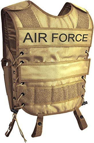 normani Taktische SWAT Weste mit Pistolenholster und abnehmbarem Schriftzug auf dem Rücken Farbe AIR FORCE Größe M-L