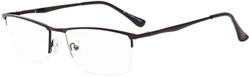 Eyekepper Qualität Halbrand Metall Lesebrille mit Federscharnier in Schwarz +0.75
