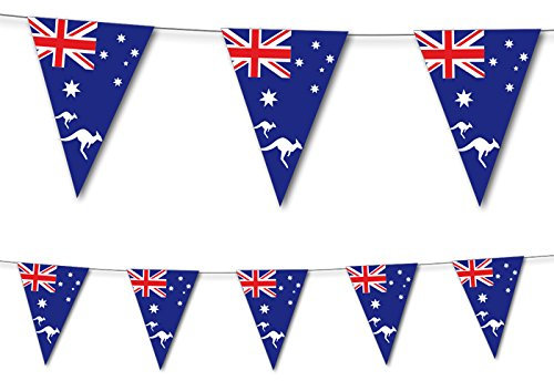 PARTY DISCOUNT Wimpelkette Australien, 10 Flaggen, 20x30 cm