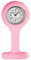 Adrina Unisex – Uhr Krankenschwesteruhr Silikon Ansteckuhr Analog Quarz 410000X (Rosa/Silberfarbig)