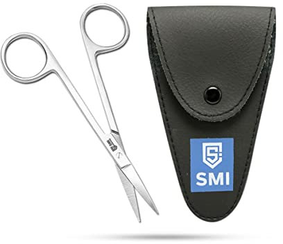 SMI Tijeras Bigote Tijeras Barba Tijeras Cejas Tijeras Pequeñas Acero Inoxidable Tijeras Pelo con Estuche