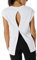 icyzone Damen Fitness-Trainings Kurzarm Shirt Yoga Top Loose Fit Rückenfrei Sport T-Shirt (L, White)