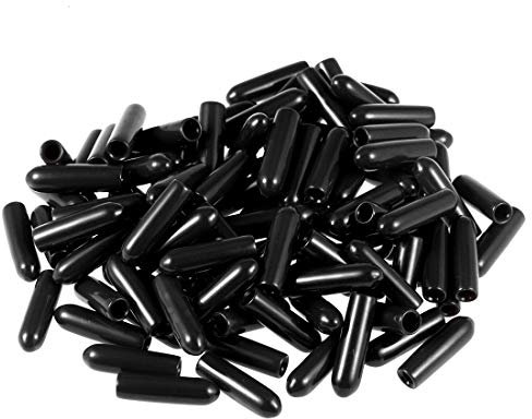 sourcing map 100 Stück Gummi Endkappen 2,5mm Innendurchm. Gummikappen Runde Schutzkappen Gummi Abdeckung Stopfen Möbelgleiter Bolzen Gewindeschutz für Schrauben Rohr Stuhlbeine, Schwarz