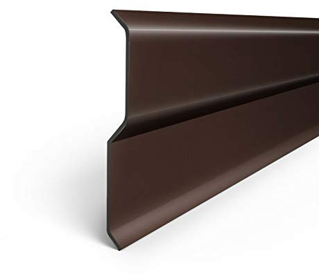 DQ-PP Wandabschlussleiste | 2 m Lang | 77 mm Breit | Braun RAL 8017 | Aluminium | Kamin | Wandanschlussprofil | Dachabdeckung | Kappleiste | Dachabschlussblech | Dacheindeckung | Aluschiene