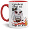 Hasi-Tasse Tracht - Oktoberfest/Witzig/Hasi/Schön/Lustig/Geschenk - Irgendwas stimmt mit Hasi Nicht - Innen & Henkel Rot