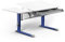 Moll Bandit Kinderschreibtisch höhenverstellbar | mitwachsend, ergonomisch & neigbar für aufrechtes Sitzen | ideal für Schulkinder | Schreibtisch weiß (Side Top & Schublade, Blau, 90cm x 70,5cm)