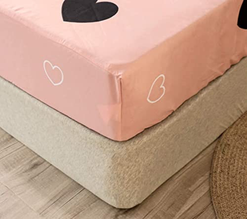 Chickwino Spannbettlaken 120x200cm Kinder Matratzenschoner, Rosa Spannbetttuch für Einzelbett Boxspringbett - 100% Mikrofaser Weich Bettlaken Geeignet für bis 25-30 cm Matraze