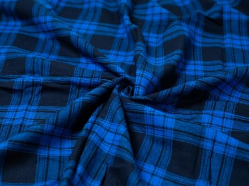 Gebürsteter Baumwoll-Flanellstoff, Marineblau, Blau, Meterware