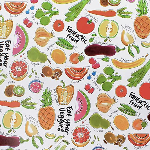 ORYX Mantel Hule Redondo Frutas Fantasia Impermeable Antimanchas PVC Ø 140 cm. Uso Interior y Exterior