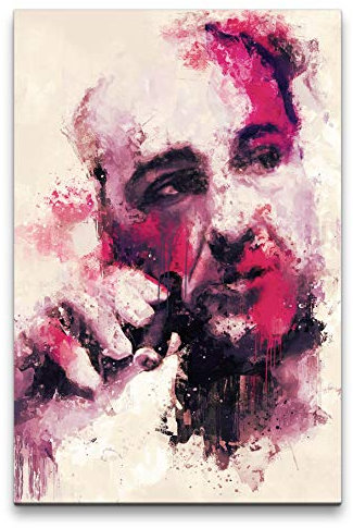 Die Sopranos Tony Porträt Abstrakt Kunst Zigarre Mafia Kultserie 60x90cm Leinwandbild