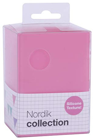 Apli 18446 - Pot à crayon en silicone Nordik Collection de couleur rose. Dimensions:70x70x95 mm