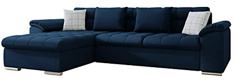 Mirjan24 Ecksofa Diana, Eckcouch mit Bettkasten und Schlaffunktion, Elegante Couch, Polsterecke Sofa, Couchgarnitur, Schlafsofa, Bettsofa (Kronos 09 + Kronos 09 + Senegal 818, Ecksofa Links)