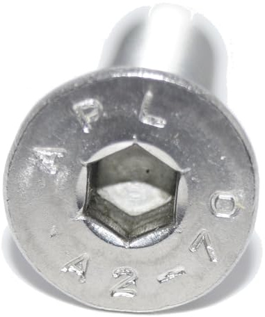 Viti a testa svasata con esagono incassato M6 x 140, 10 pezzi ISO 10642 A2, in acciaio inox, viti a testa svasata