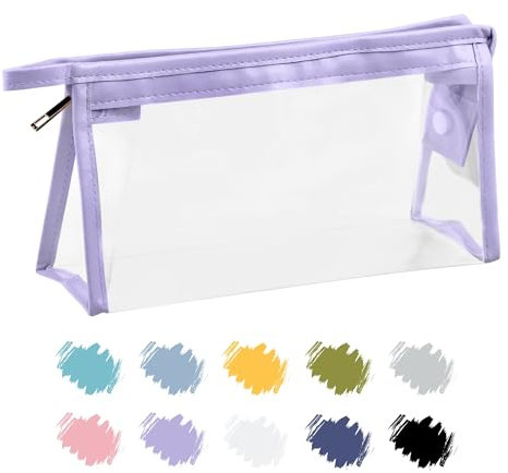 Soul Projekt Helllila Federmäppchen Durchsichtige, Aesthetic Mäppchen PVC Frauen, Kosmetiktasche, Pencil Case, Federmappe für Kinder, Damen, Pinseltasche Schule Uni, Toilettenartikel Kosmetiktaschen
