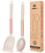 Pack of 2 Large Silicone Slotted Spatula, Non Stick Solid Spoon, High Heat Resistant BPA Free Cooking Utensils, Ideal Kitchen Cookware for Frying, Turning, Mixing, Serving, Draining, Stirring