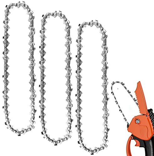 Confezione da 3 catene per motosega, catena: 25 cm, catene per motosega, 3/8 l, 40 maglie di trasmissione da 1,1 mm, catena a batteria a basso ritorno, compatibile con Einhell-GE-LC 18/25 Li (3)