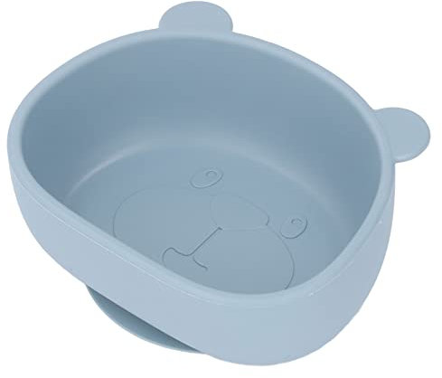 Garosa Bols pour bébé avec Aspiration Enfant en Bas âge Mignon Bol de Nourriture en Silicone Dessin animé Panda en Forme de Bol en Silicone pour Collations Fruits Lave-vaisselle (Bleu poussiéreux)