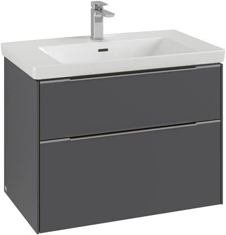 Villeroy & Boch Subway 3.0, Waschbeckenunterschrank, 772x576x478 mm, 2 Auszüge, C5740, Farbe: Front/Korpus: Kansas Oak, Griff: Volcano Black