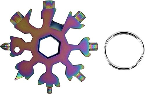 18-in-1-Schneeflocken-Multitool, unglaubliches Werkzeug, Schneeflocken-Multitool, Schneeflocken, Schraubenschlüssel, Schraubendreher, Schlüsselanhänger, Sechskant-Taschenschlüssel, Multifunktions-Outd