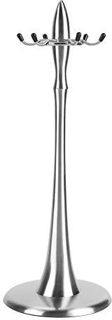 Porta Mestoli da Cucina, Porta Utensili da Cucina in Acciaio Inox con 6 Ganci, Utensili da Cucina Moderno Spatola Cucchiaio Cucchiaio Girevole Portaoggetti