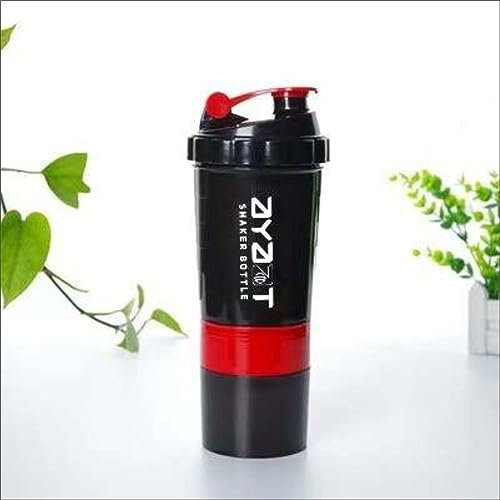 Ayaat Premium Shaker-Flasche – 500 ml, auslaufsicher, BPA-frei – perfekt mischen Sie Protein-Shakes & Smoothies – Ihr Fitness-Begleiter – Schwarz/Rot
