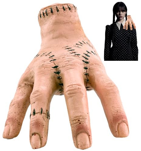 Heartsking Addam Family Thing Hand, Eiskaltes Händchen, Realistic Scarred Latex Palm,Hand Thing Action Figur Model, Addam Fanartikel, Geschenk für Fans,Cosplay Party Halloween Deko