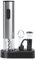 ELMWAY Electric Wine Opener Set – Battery Operated Corkscrew with Stainless Steel Design, LED Light & Transparent Window, Includes Foil Cutter, Wine Aerator Pourer, Vacuum Stopper & Storage Base