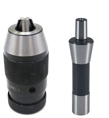 B16 Keyless Drill Chuck, 1-13mm Self-Tightening Keyless Lathe Drill Chuck with R8-B16 Arbor for Drill Machines, Milling Machines and Lathes