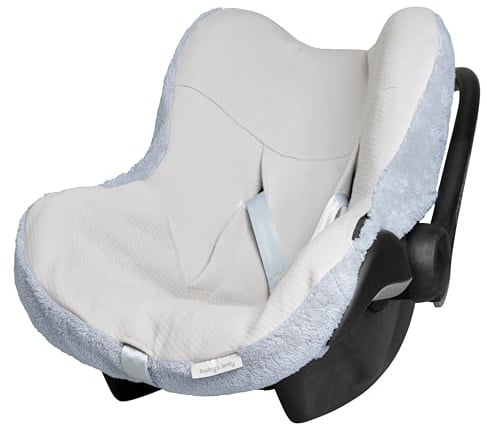 Baby's Only - Bezug Babyschale Cozy - Gruppe 0+ - Babyschalenbezug aus Teddystoff - Schonbezug für Autositz - für 3- und 5-Punkt-Gurte - Kindersitzbezug für Jungen und Mädchen - Misty Blue