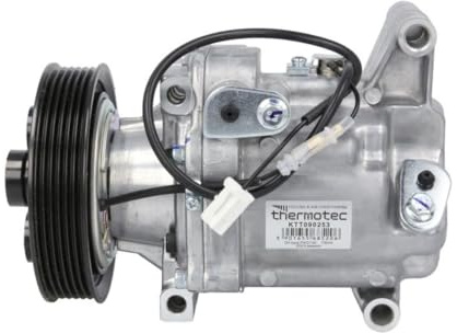 THERMOTEC A/C Kompressor für Klimaanlage Klimakompressor mit ID: V09 Kältemittel: R134a PAG 100 mit 116mm Riemenscheibe Kompatibel mit MAZDA 2 Schrägheck DE, DH3 D65161450G D65161450H D65161K00A
