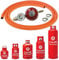 Catering Parts UK Propane Gas Bottle Regulator Kit With Pressure Dial 2m Orange Hose 37mbar Screw On and Clips