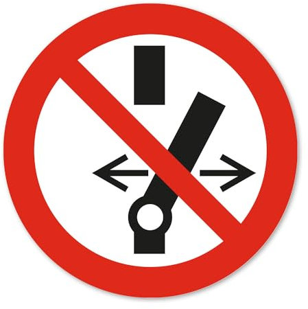 Verbotsaufkleber P031 Schalten verboten nach DIN EN ISO 7010 I Warnhinweis Sicherheit I UV-Schutz I Ø 10 cm I hin813