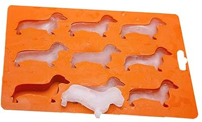 Cabilock Moule à Glaçons En Silicone 9 Grilles Design Créatif Chiens Bac à Glaçons DIY Pour Glaces Maison Couleur Orange Idéal Pour Enfants Et Adultes