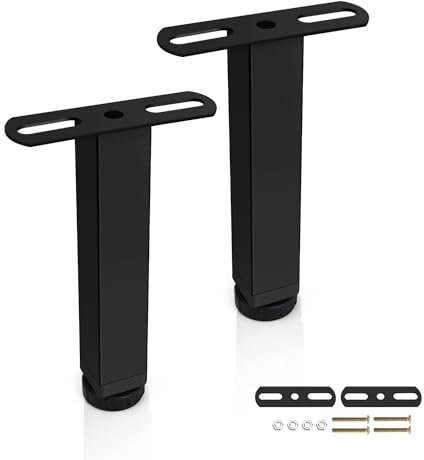 LWLWA Pieds de Lit 2 Pièces, Pied de Meuble Réglable 0-20 mm, Pieds de Sommier élargir et Épaissir Le Matériau en Fer Laminé à Froid, Forte Capacité de Charge, pour Canapé, Lit