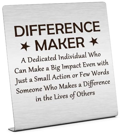 Difference Maker Gifts for Women Men Difference Maker Gifts for Colleagues Coworker Gifts from Employee Plaque Sign Desk Decor for Coworkers Boss Day Gifts Retirement Birthday Gifts