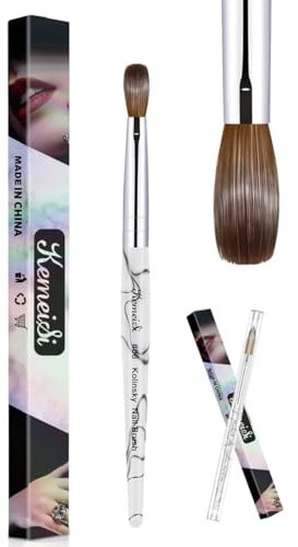 Kolinsky Acrylic Nail Brush KEMEISI Unique Body Beauty (Size 12 White)