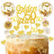 22 Stück Tortendeko Goldene Hochzeit, Cake Topper 50 Golden Years, Kuchendeko Goldene Hochzeit, Gold Tortendeko Glitzer für 50 Hochzeitstag Geburtstag Goldene Hochzeit Geschenk
